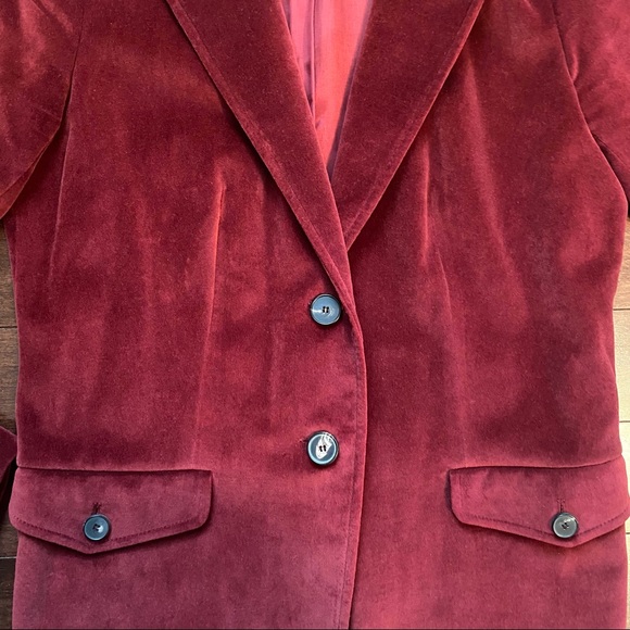 GERARD DAREL Vintage Suede Blazer in Burgundy, Size EU 40 - Picture 4 of 12